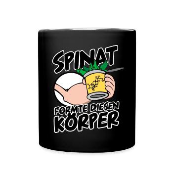 Spinat Body-Building Ecdysteron Körper Fitness - Tasse einfarbig - Schwarz - Vorne