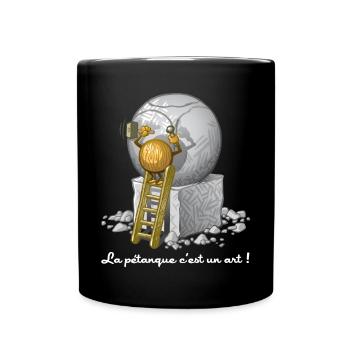 Pétanque ist eine Kunst - Tasse einfarbig - Schwarz - Vorne
