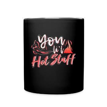 Spruch Chili Geschenk - Tasse einfarbig - Schwarz - Vorne