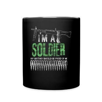 Brother Soldier Gift - Full Colour Mug - black - Front