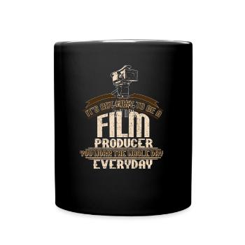 Filmproduzent Arbeit Geschenkidee - Tasse einfarbig - Schwarz - Vorne