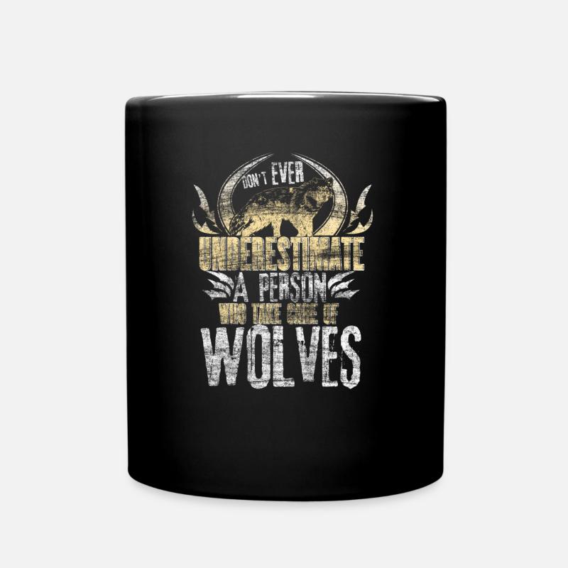 Wolf Wölfe Geschenkidee - Tasse einfarbig - Schwarz