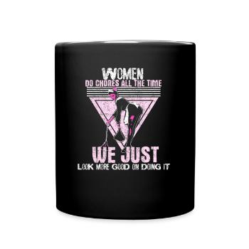 Hausmädchen Putzen - Tasse einfarbig - Schwarz - Vorne