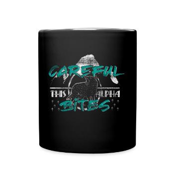 Wolf Alphawolf Geschenk - Tasse einfarbig - Schwarz - Vorne