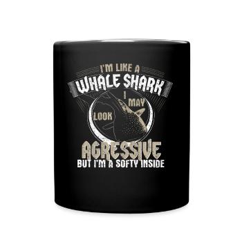 Walhai Meer Geschenk - Tasse einfarbig - Schwarz - Vorne