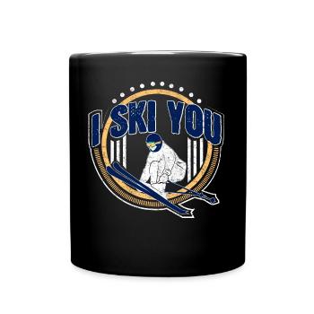 Ski fahren Abfahrt Lehrer Geschenk - Tasse einfarbig - Schwarz - Vorne