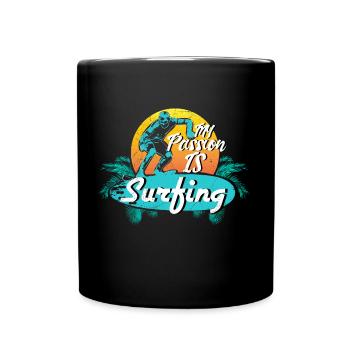 Cadeau de passe-temps de planche de surf - Mug uni - noir - Devant