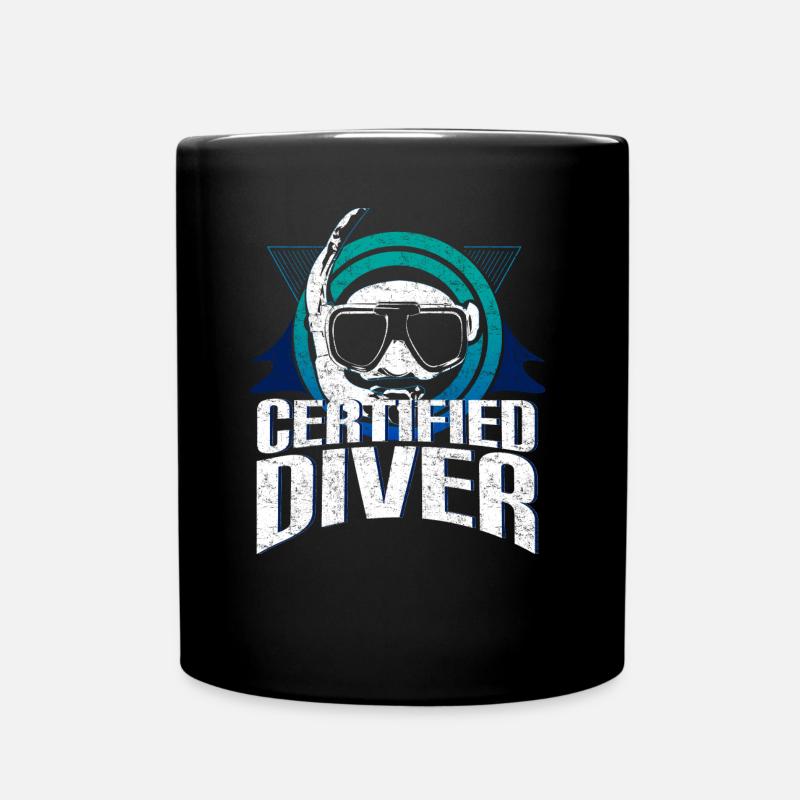 Taucher Unterwasser Geschenkidee - Tasse einfarbig - Schwarz