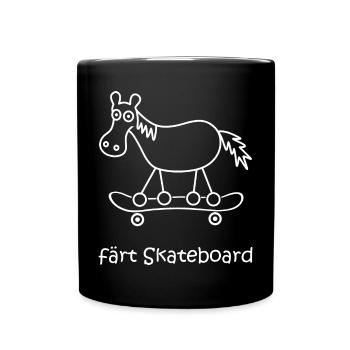 färt skateboard, skaten, Pferd mit Rädern, Skater - Tasse einfarbig - Schwarz - Vorne