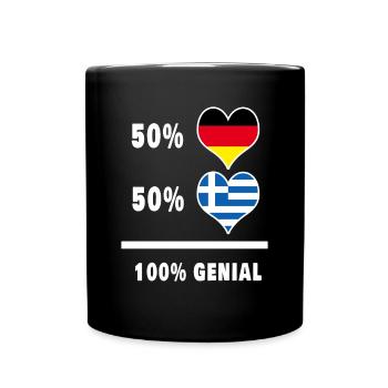 Deutschland und Griechenland Genial / Geschenk - Tasse einfarbig - Schwarz - Vorne