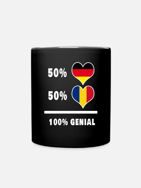 Deutschland und Rumänien Genial / Geschenk - Tasse einfarbig - Schwarz