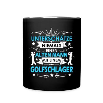 Golf Golfspieler - Tasse einfarbig - Schwarz - Vorne