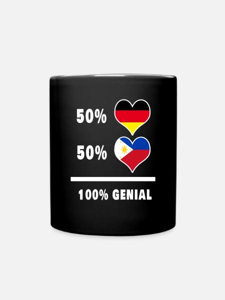 Deutschland und Philippinen Genial / Geschenk - Tasse einfarbig - Schwarz