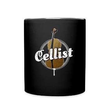 Musicien d'instruments à cordes violoncelle - Mug uni - noir - Devant