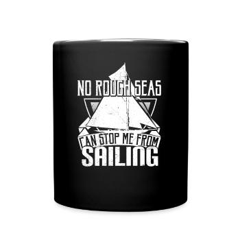 Sail boat anchor gift - Full Colour Mug - black - Front