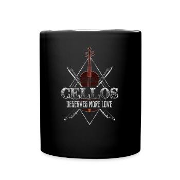 Cello music orchestra - Full Colour Mug - black - Front