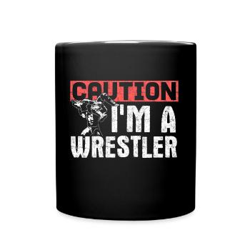 Wrestling Ringen Ringkampf - Tasse einfarbig - Schwarz - Vorne