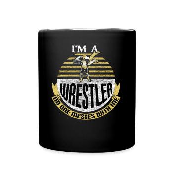 Wrestling Ringer - Tasse einfarbig - Schwarz - Vorne