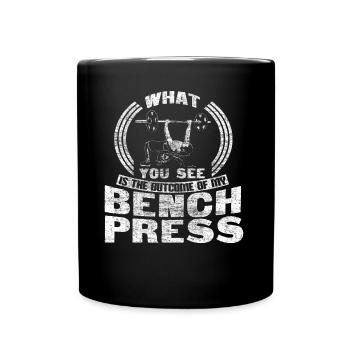 Bench press fitness - Full Colour Mug - black - Front