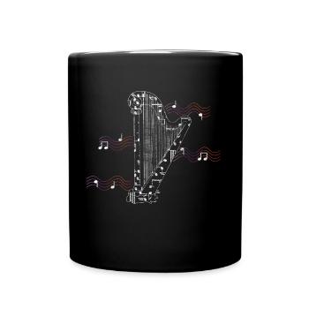 Harp String Instrument Musical - Full Colour Mug - black - Front