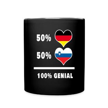 Deutschland und Slowenien Genial / Geschenk - Tasse einfarbig - Schwarz - Vorne