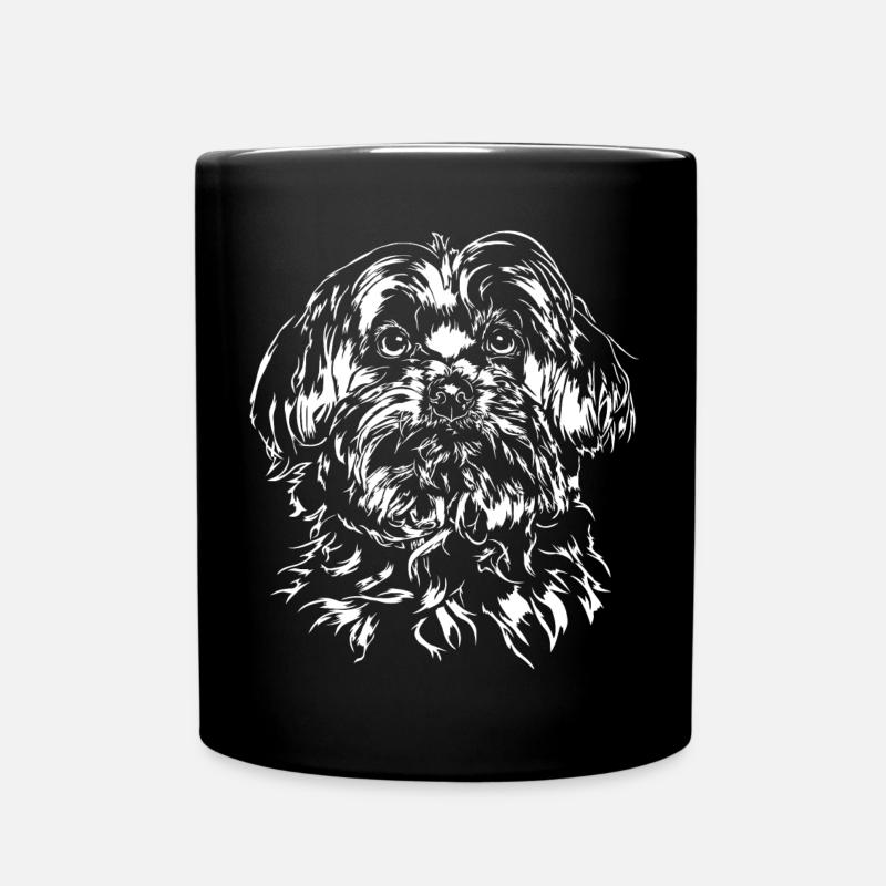 MALTESER Maltese Wilsigns Hunde Hund - Tasse einfarbig - Schwarz