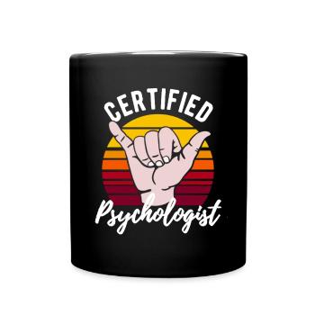 Zertifizierter Psychologe - Tasse einfarbig - Schwarz - Vorne