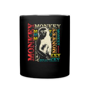 Monkey monkey chimp gift - Full Colour Mug - black - Front