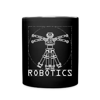 Robotics Da Vinci Vitruvian Man - Full Colour Mug - black - Front
