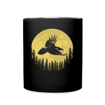 Rabe Nacht Raubvogel Geschenkidee - Tasse einfarbig - Schwarz - Vorne
