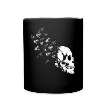 Rabe Odin Vögel - Tasse einfarbig - Schwarz - Vorne