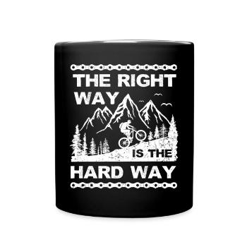 vélo de montagne, chemin difficile, vélo, vélo, montagnes - Mug uni - noir - Devant