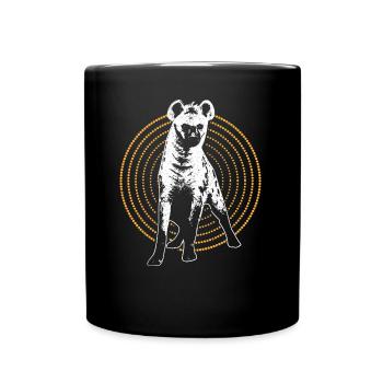 Hyäne Serengeti Aasfresser Geschenkidee - Tasse einfarbig - Schwarz - Vorne