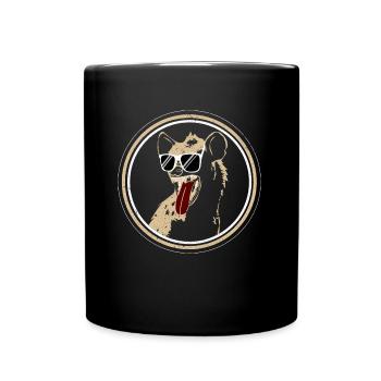 Hyäne Tier - Tasse einfarbig - Schwarz - Vorne
