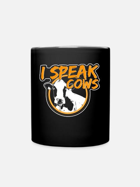 Kuh Kühe Berge - Tasse einfarbig - Schwarz