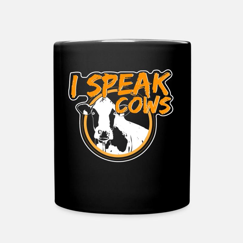 Kuh Kühe Berge - Tasse einfarbig - Schwarz