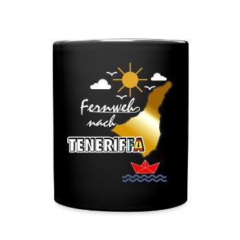 Fernweh nach Teneriffa - Tasse einfarbig - Schwarz - Vorne