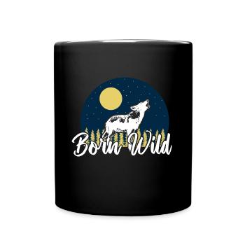 Wolf animals gift idea - Full Colour Mug - black - Front