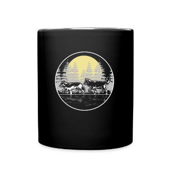 Wolf animals gift idea - Full Colour Mug - black - Front