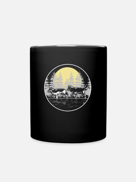 Idée cadeau animaux loups - Mug uni - noir