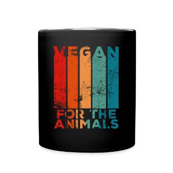 VINTAGE VEGAN FOR THE ANIMALS - Tasse einfarbig - Schwarz - Vorne