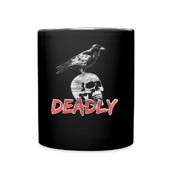 Rabe Nacht Vogel - Tasse einfarbig - Schwarz - Vorne