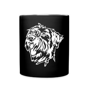 RiesenschnauzerKopf "Black Edition" - Tasse einfarbig - Schwarz - Vorne