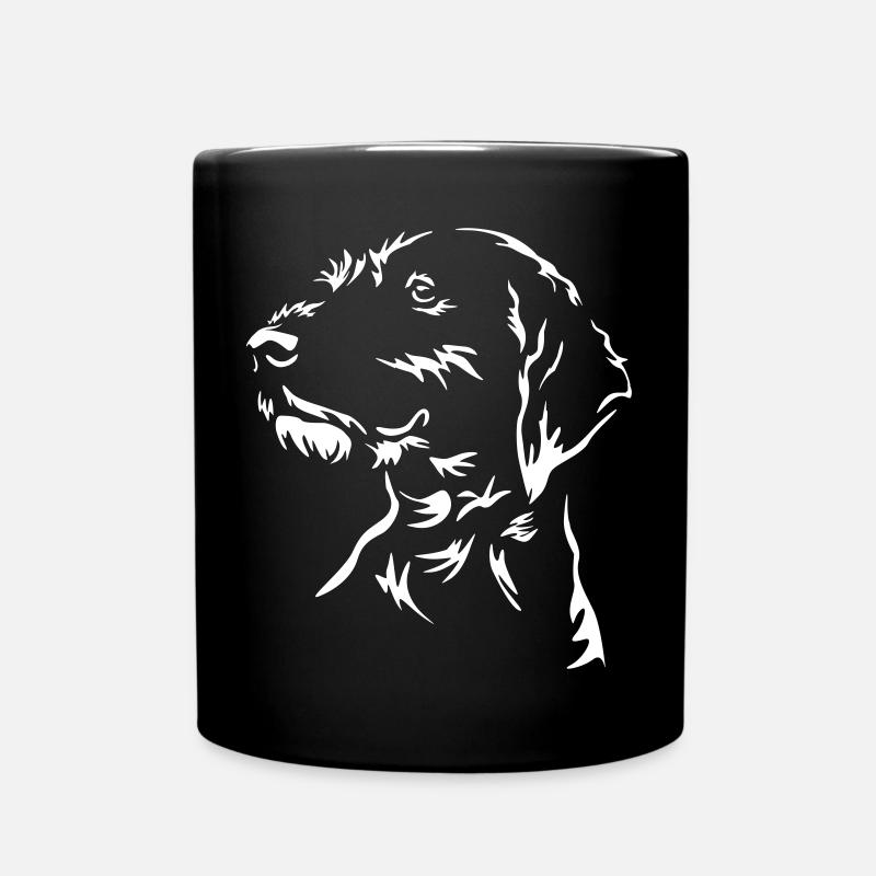 German Wirehaired Head "Black Edition" - Full Colour Mug - black