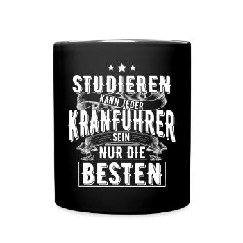 Kranführer - Tasse einfarbig - Schwarz - Vorne