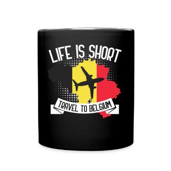 Belgien Land - Tasse einfarbig - Schwarz - Vorne