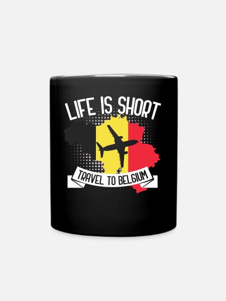 Belgien Land - Tasse einfarbig - Schwarz