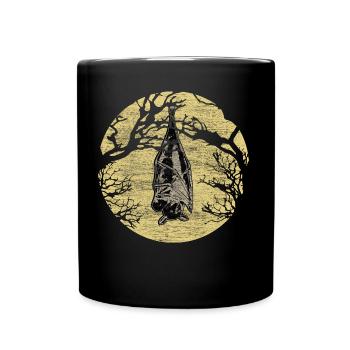 Fledermaus Blut Nachtaktiv - Tasse einfarbig - Schwarz - Vorne