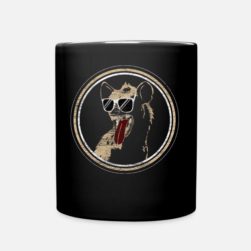Hyäne Lachen Raubtier - Tasse einfarbig - Schwarz