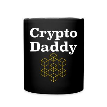 Crypto Daddy Crypto Currency Father Bitcoin Geek - Full Colour Mug - black - Front